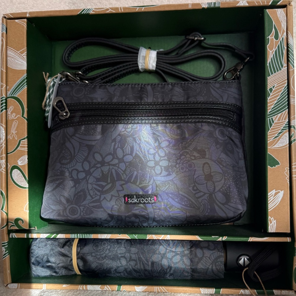 Sakroots Floral Crossbody Bag + Matching Umbrella Set